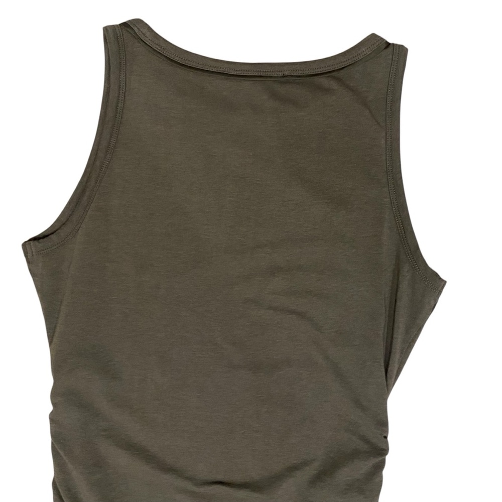 White House Black Market Olive Sleeveless Ruched Top Small - Picture 6 of 10